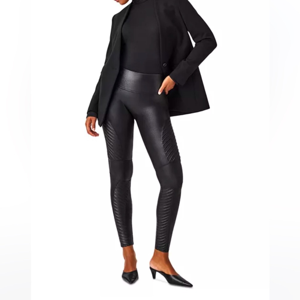 SPANX Women’s Moto Faux Leather Leggings - Picture 3 of 13